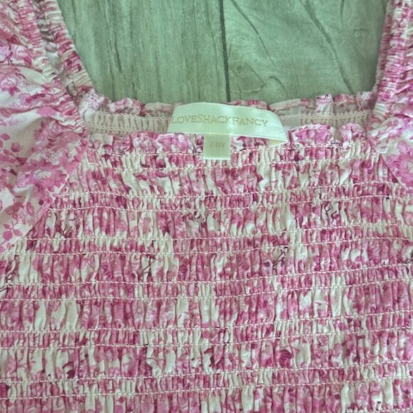 NWOT LoveShackFancy Girls Cotton Floral Smocked Maxi Dress 7/8 - Picture 3 of 3